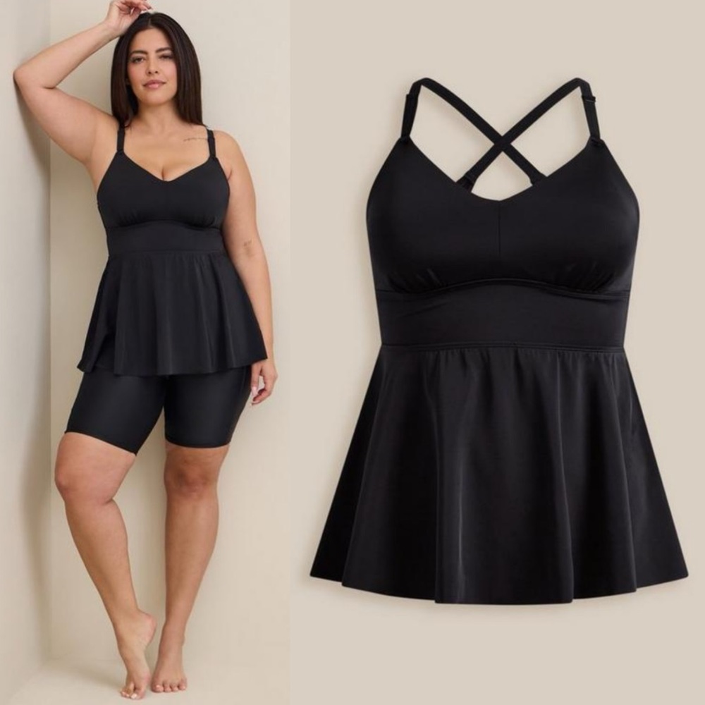 TORRID Wire-Free Racerback Tankini Swim Top
